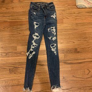 American Eagle super high waisted jeggins  Size 00 short
